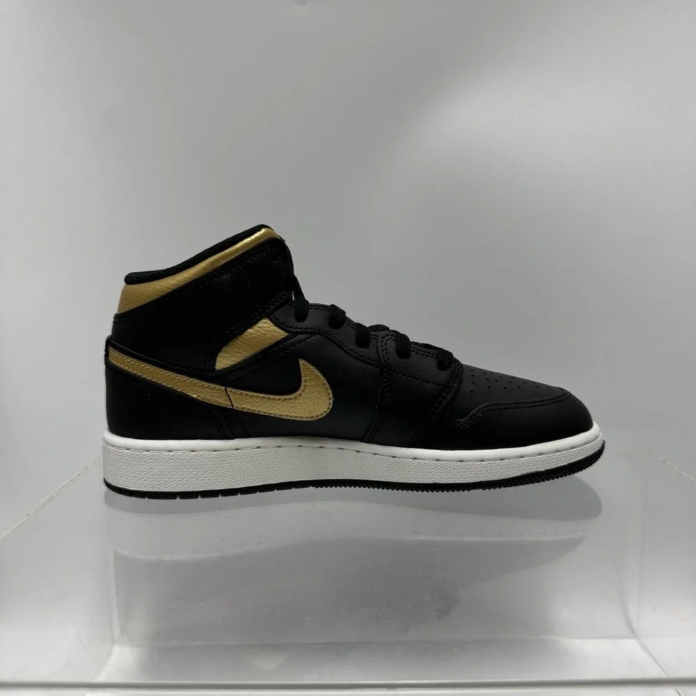 Brand New Air Jordan 1 One Mid Black Gold Sneakers Shoe DQ8426-071 Men's Size 11